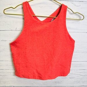 Beyond Yoga orange Fitted Crop Tank Top bra top L high neck
